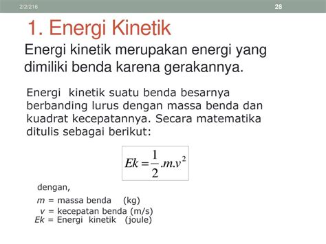 energi kinetik berbanding lurus dengan